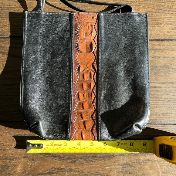 James Culver Handmade Leather Bag Black Brown Leather Shoulder Bag Handmade - Picture 4 of 8